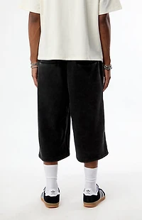 Pacsun Washed Black Ultra Baggy Fleece Sweat Shorts