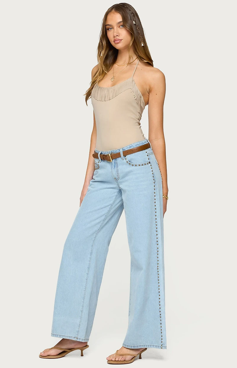 Edikted Colbie Faux Suede Fringe