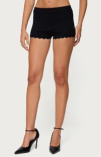 Edikted Maizy Scalloped Knit Micro Shorts