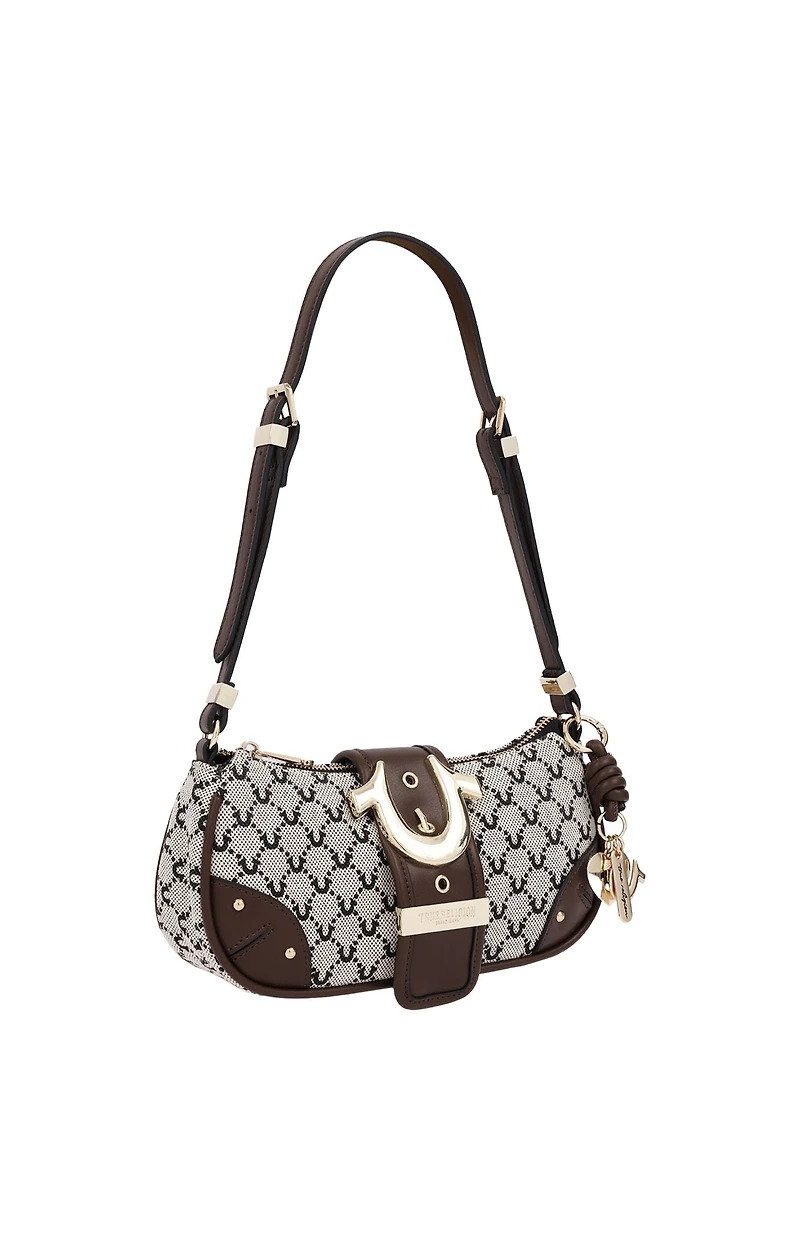 True Religion Signature Horseshoe Zip Top Bag