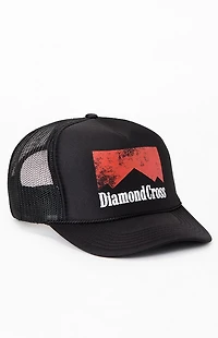 Diamond Cross Ranch Black Cowboy Trucker Hat