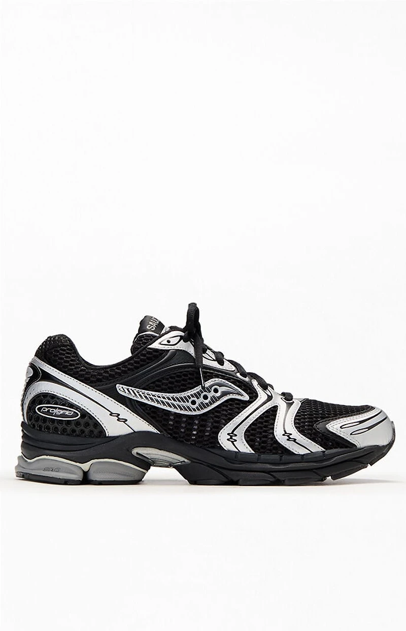 Saucony Black & Silver Progrid Triumph 4 Shoes