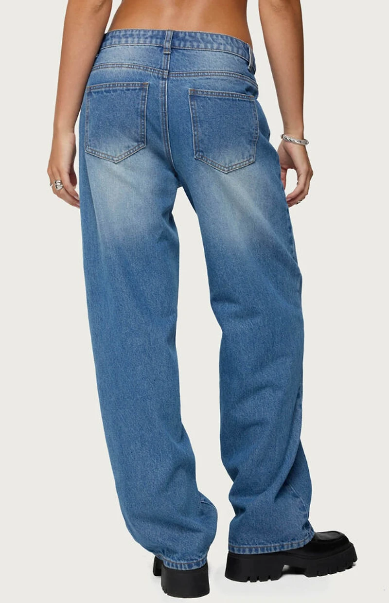 Edikted Rorie Mid Rise Straight Leg Jeans