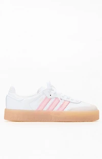 adidas Women's White & Pink Samba Sneakers