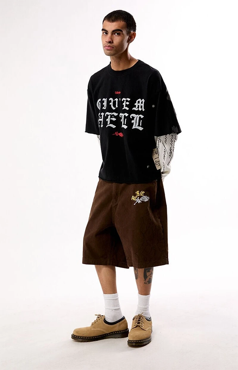 Civil The Rose Dealer Baggy Jean Shorts