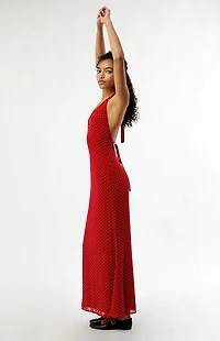 Beverly and Beck Isabel Chiffon Polka Dot Midi Dress