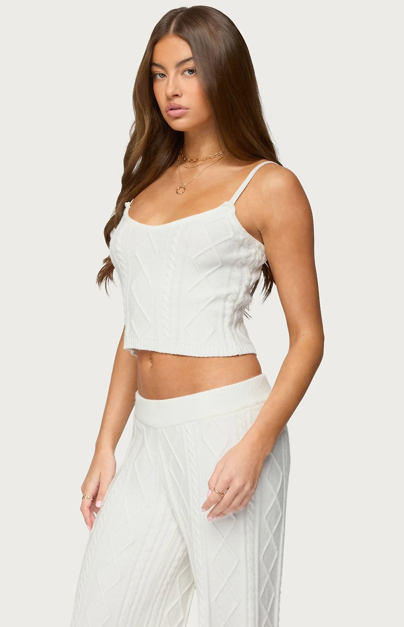 Edikted Louise Cable Knit Tank Top