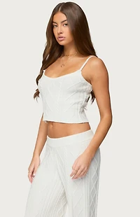 Edikted Louise Cable Knit Tank Top