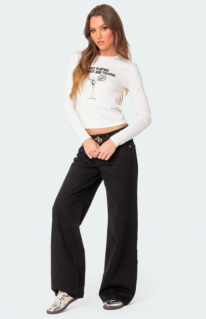 Edikted Flirty Long Sleeves T Shirt