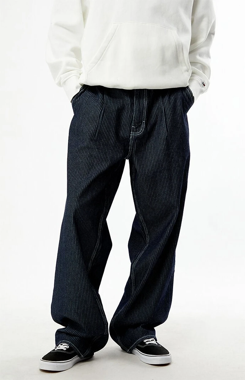 Guess Jeans Dark Blue Pinstripe Baggy