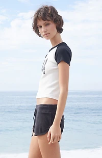 John Galt 44 Ribbed Raglan Cropped T-Shirt