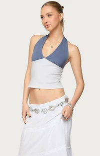 Edikted Janna Color Block Halter Top