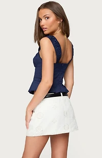 Edikted Tammie Pleated Poplin Top