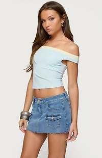 Edikted Strada Contrast Off Shoulder Top