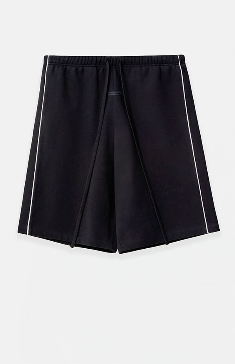 Fear of God ESSENTIALS Jet Black & Cloud White Basketball Fleece Sweat Shorts