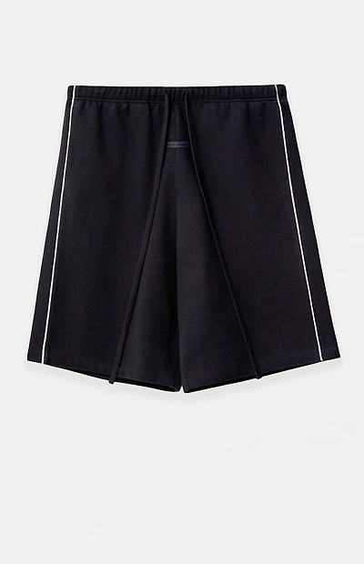 Fear of God ESSENTIALS Jet Black & Cloud White Basketball Fleece Sweat Shorts