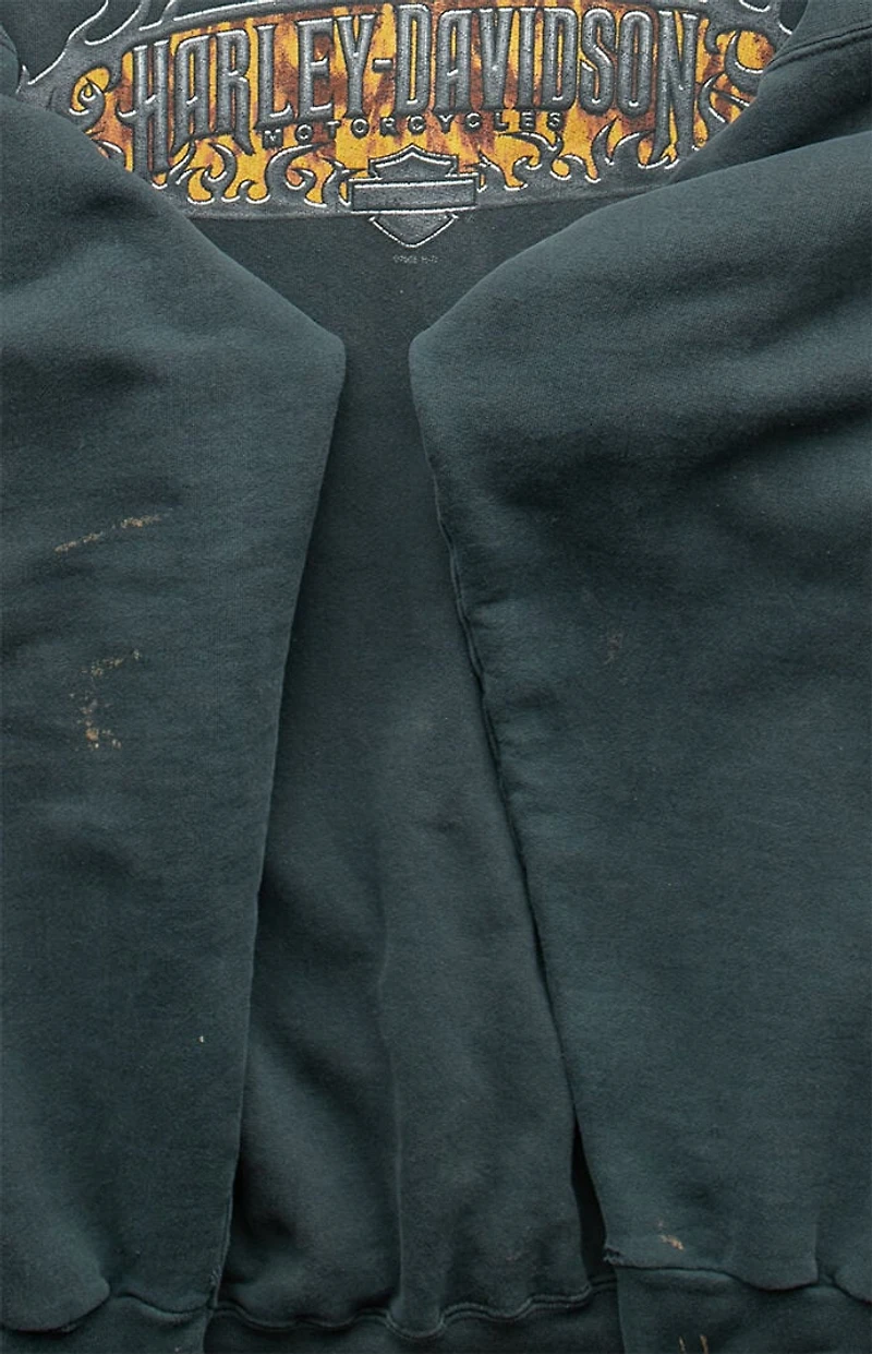 PS VINTAGE 2000s Harley Davidson Green Crew Neck Sweatshirt