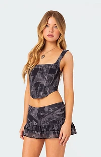 Edikted Nightlife Printed Corset Top