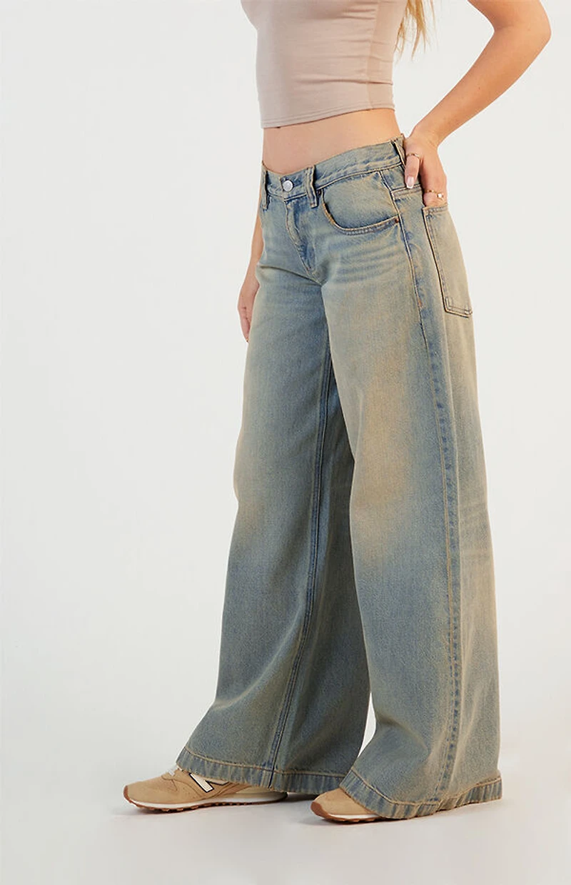 Pacsun Sloane Low Rise Ultra Baggy Jeans Light Indigo Tinted