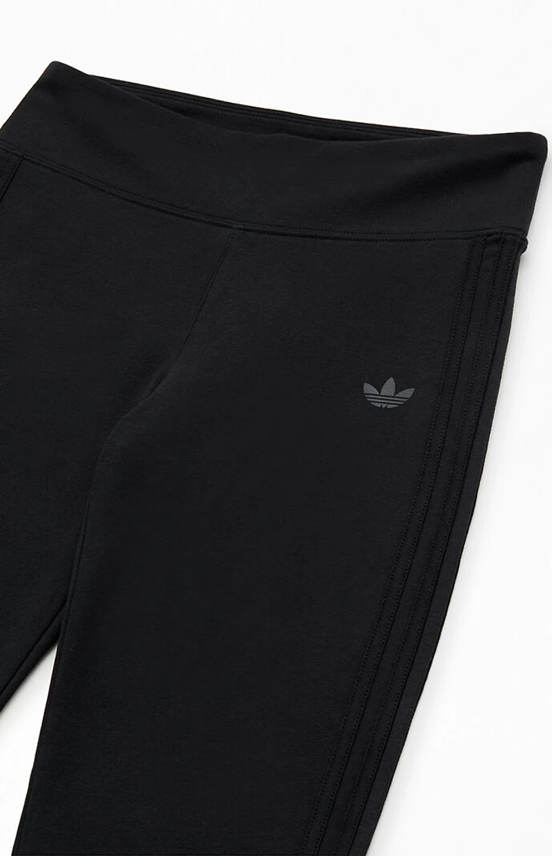 adidas Kids Black 3 Stripe Flare Pants