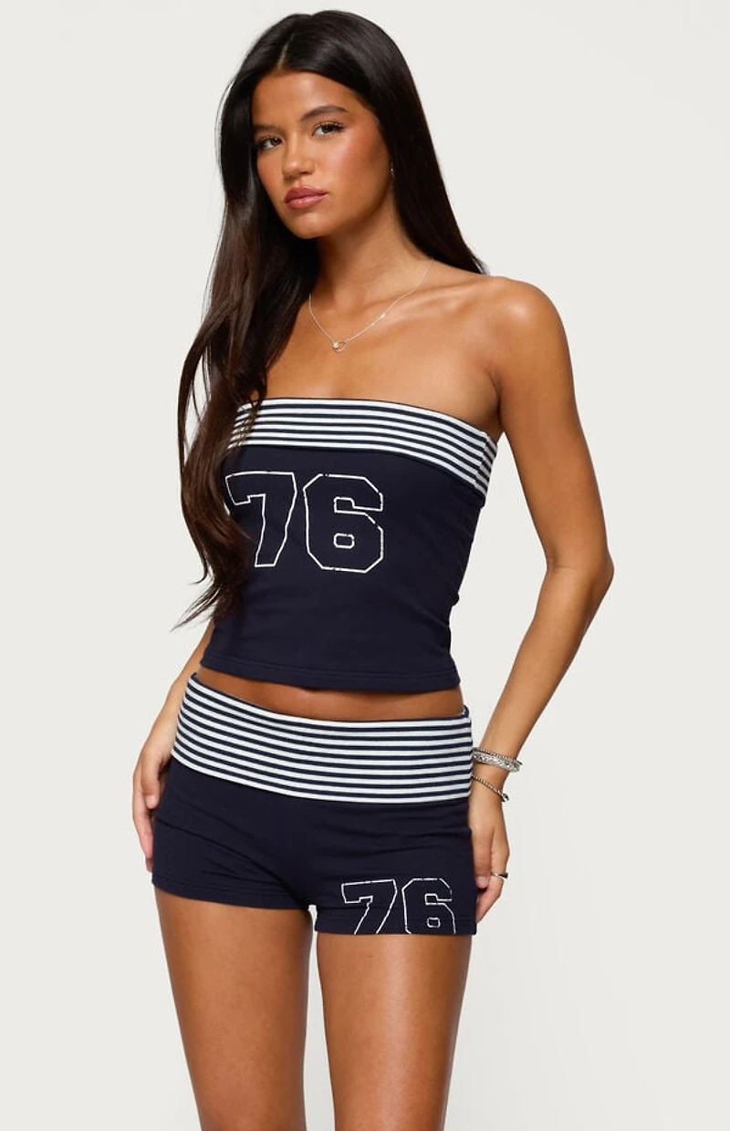 Edikted 76 Stripey Fold Over Tube Top