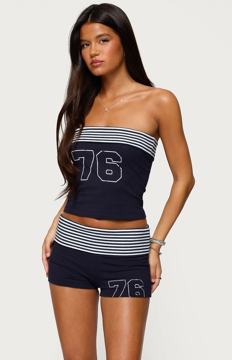 Edikted 76 Stripey Fold Over Tube Top