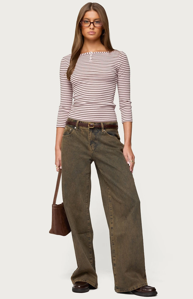 Edikted Avigyle Striped Boat Neck Top