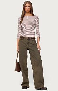 Edikted Avigyle Striped Boat Neck Top