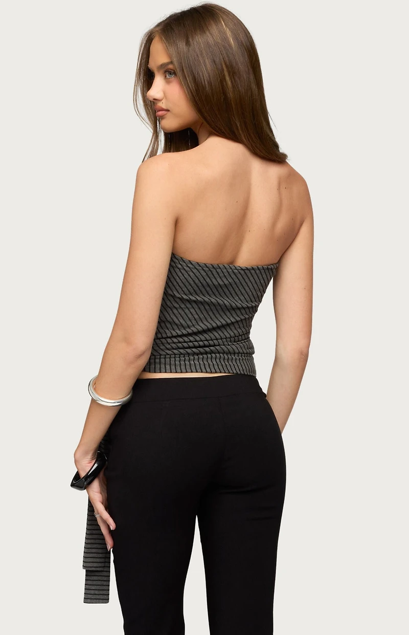 Edikted Margotte Striped Strapless Top