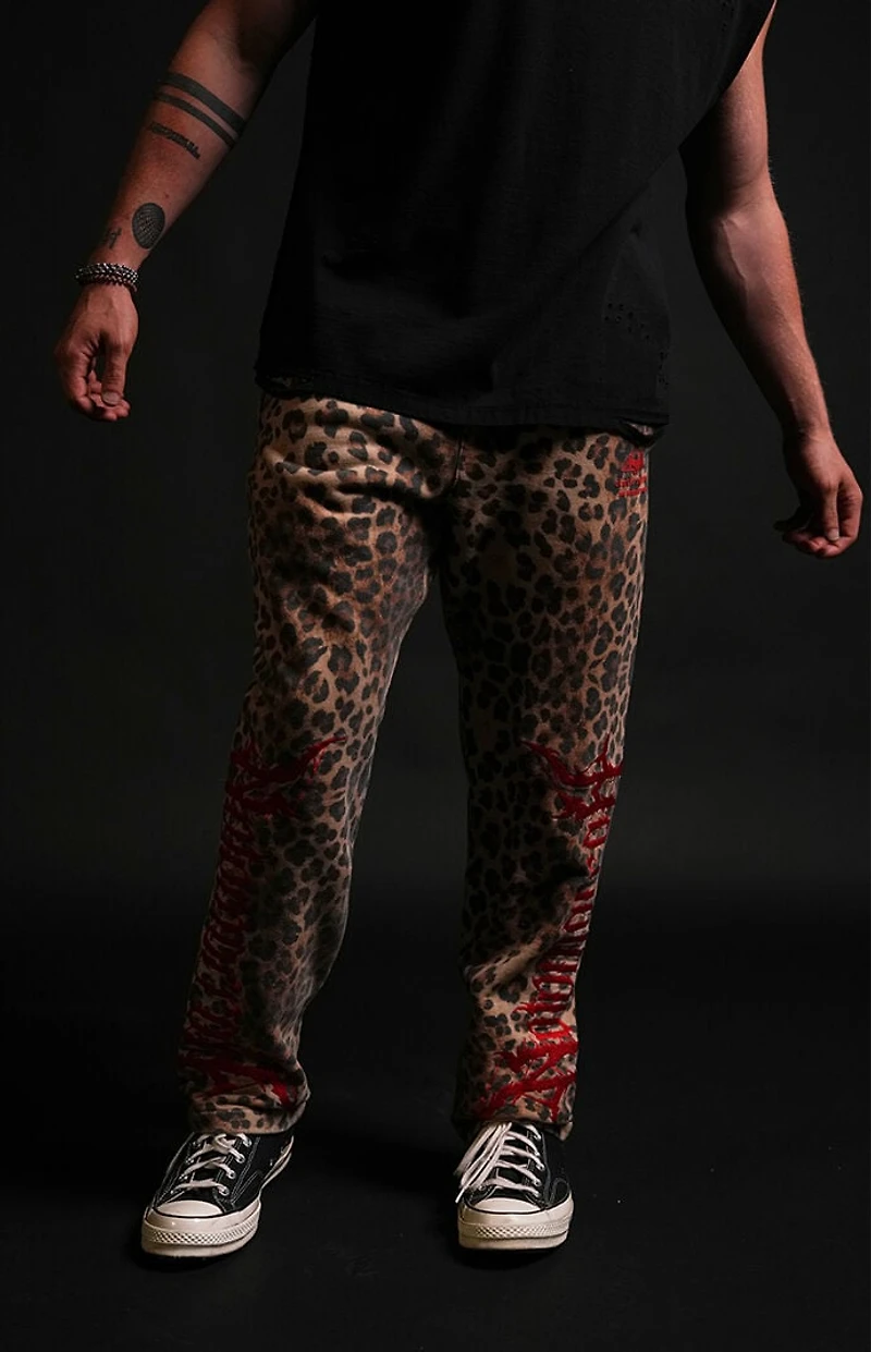 No Tomorrow x Civil Active Leopard Straight Leg Sweatpants