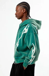 Pacsun Abstract Raw Applique Cropped Full Zip Hoodie