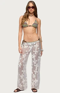 Edikted Candace Floral Texured Sheer Pants