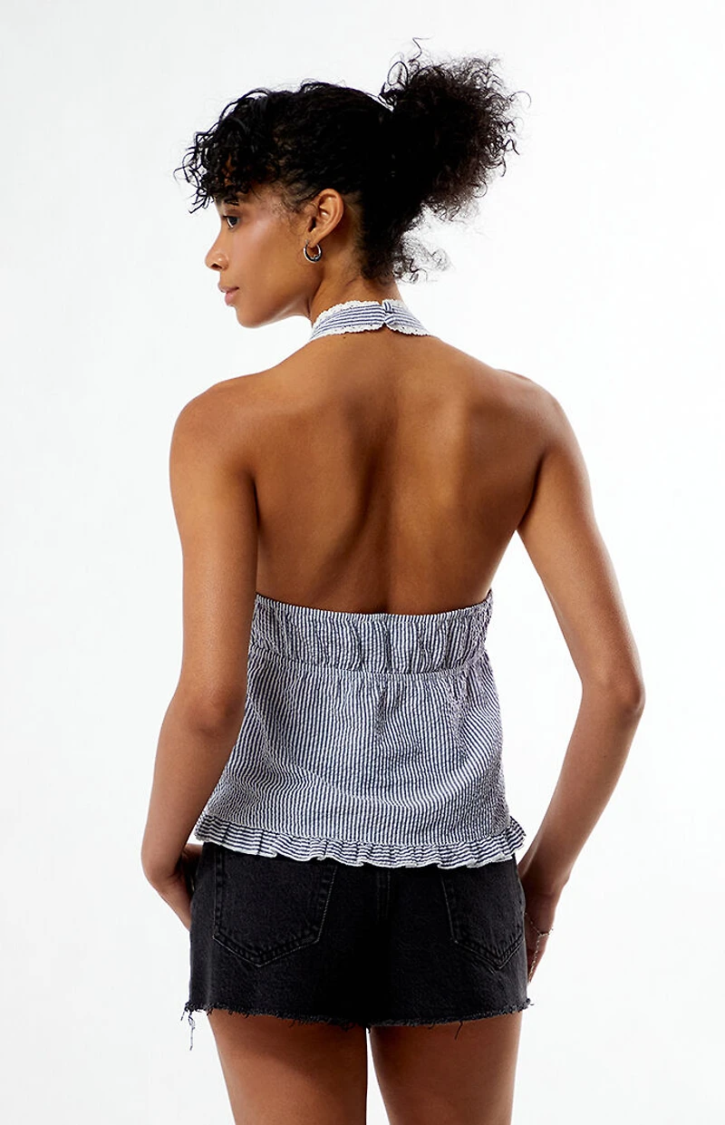 Your Favorite Noelle Pinstripe Halter Top