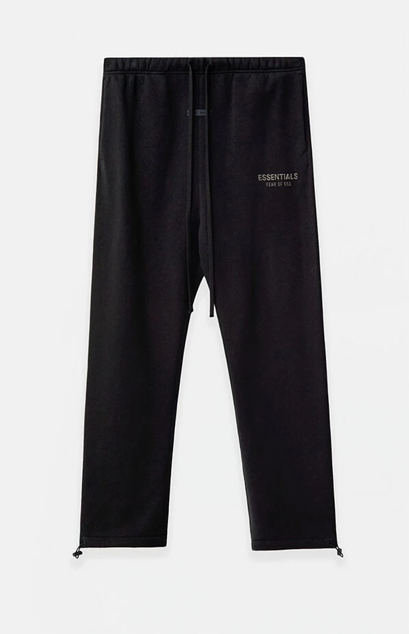 Fear of God ESSENTIALS Jet Black Fleece Relaxed Sweatpants