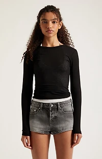 Pacsun Jamie Denim Micro Shorts Faded Black