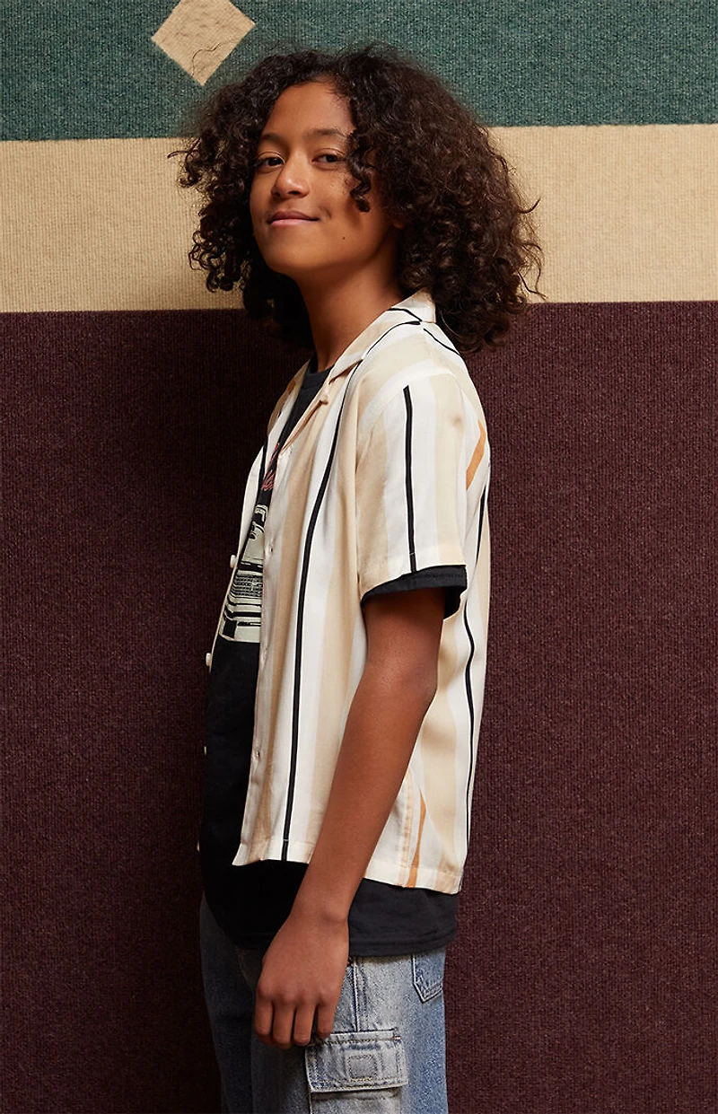 Pacsun Kids Striped Oversized Camp Shirt