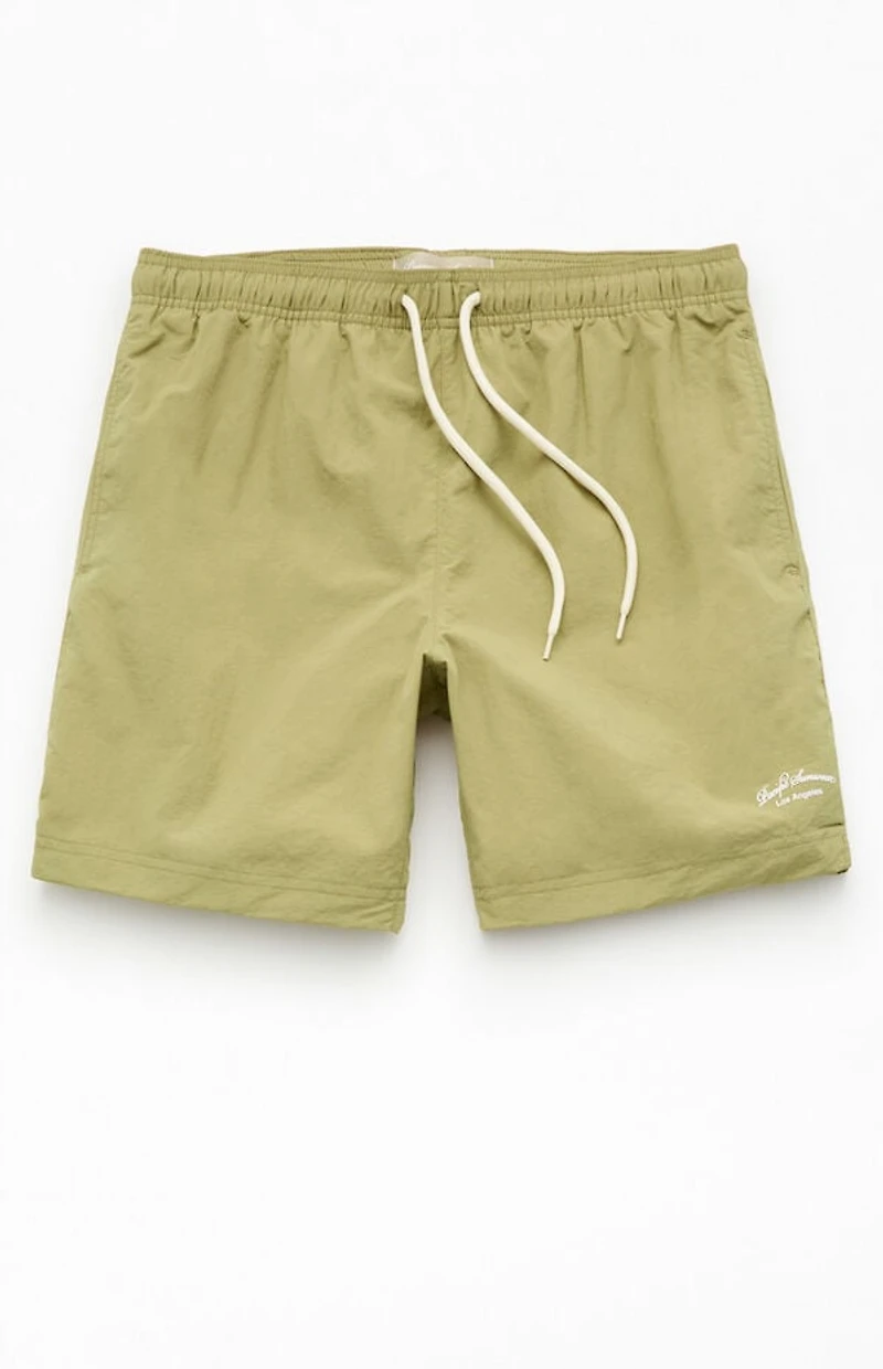 Pacsun Green Collegiate 6.5" Swim Trunks