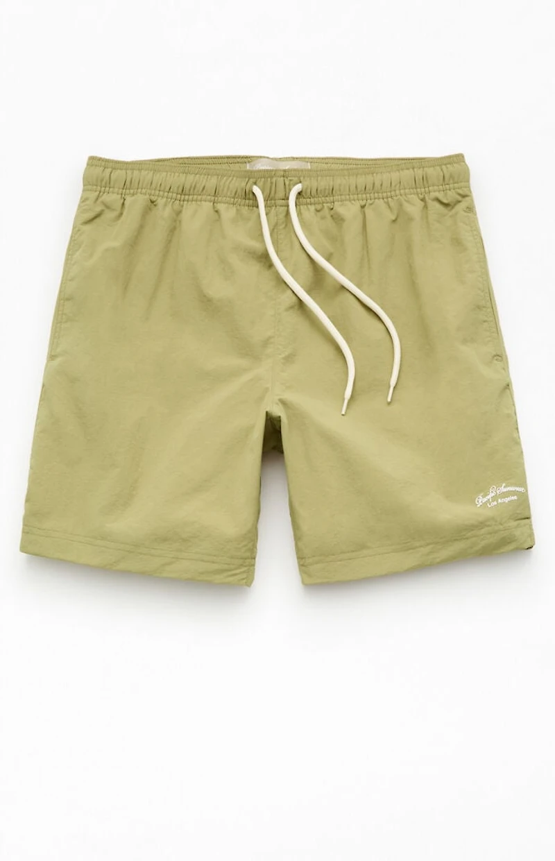 Pacsun Green Collegiate 6.5" Swim Trunks