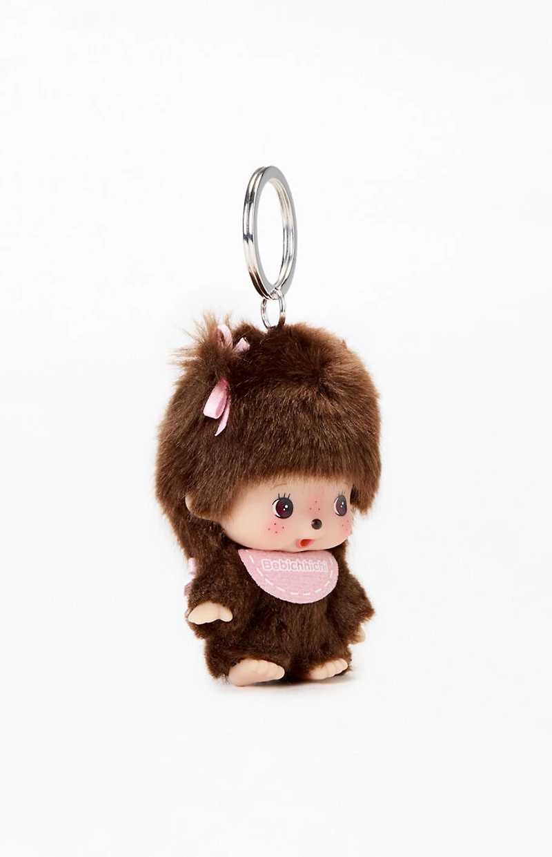 Monchhichi Plush Bow Big Head Girl Keychain