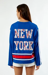 WILD COLLECTIVE x NHL New York Rangers Long Sleeve Hockey Jersey