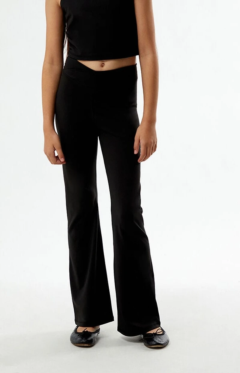 PAC 1980 Kids WHISPER Active Crossover Flare Yoga Pants