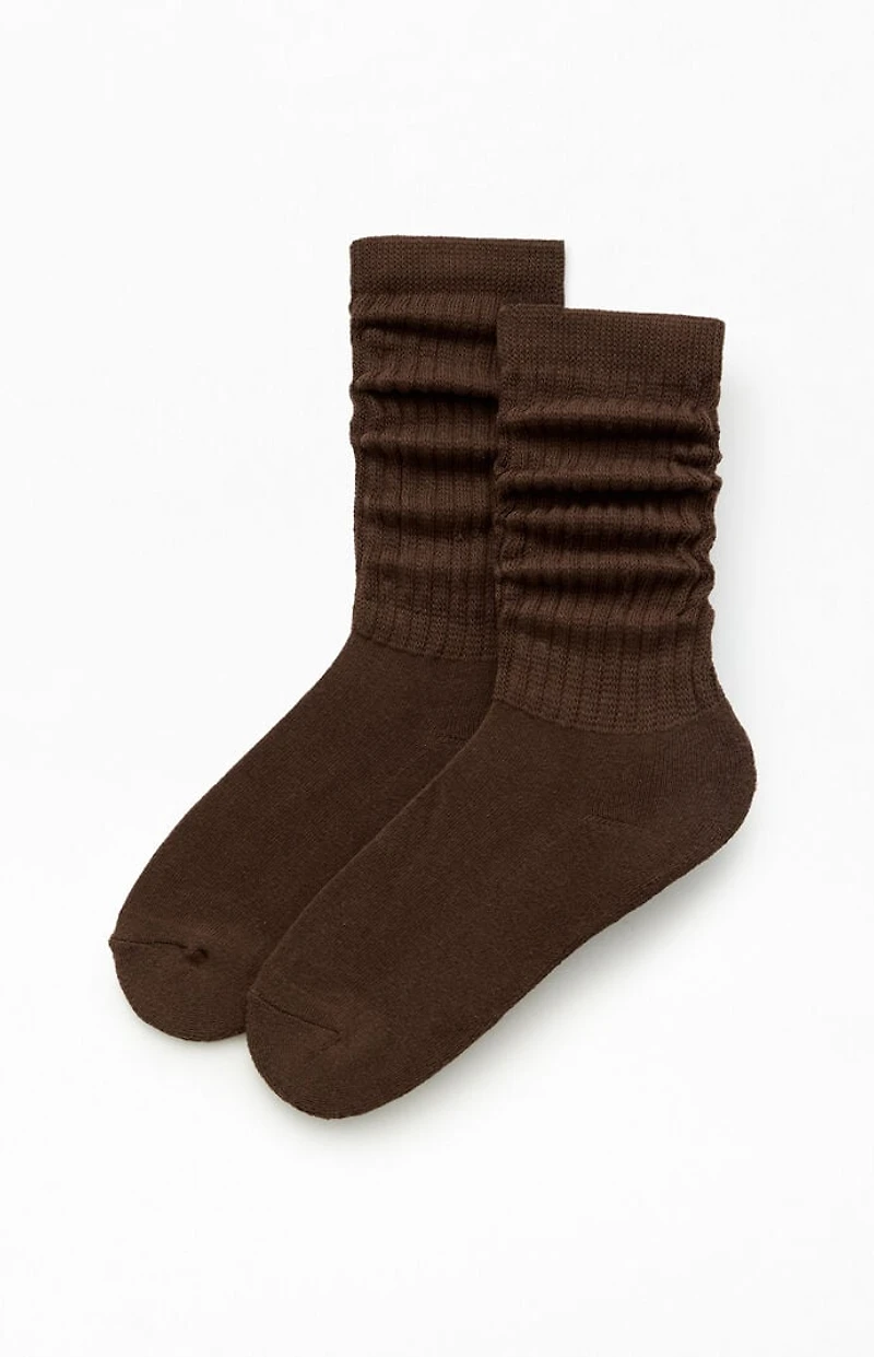 Pacsun Brown Slouchy Crew Socks