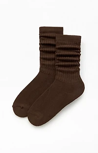 Pacsun Brown Slouchy Crew Socks