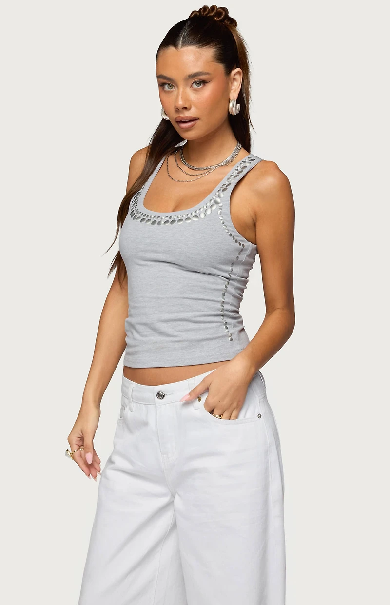 Edikted Studded Built Bra Tank Top