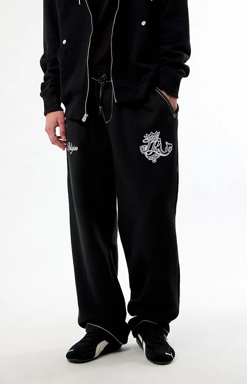 True Religion Crest Big T Baggy Sweatpants