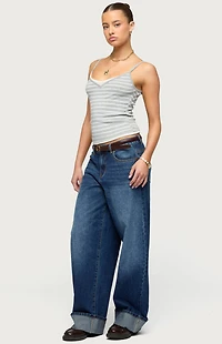 Edikted Layered Contrast Striped Tank Top