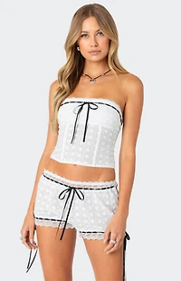 Edikted Ribbon Eyelet Corset