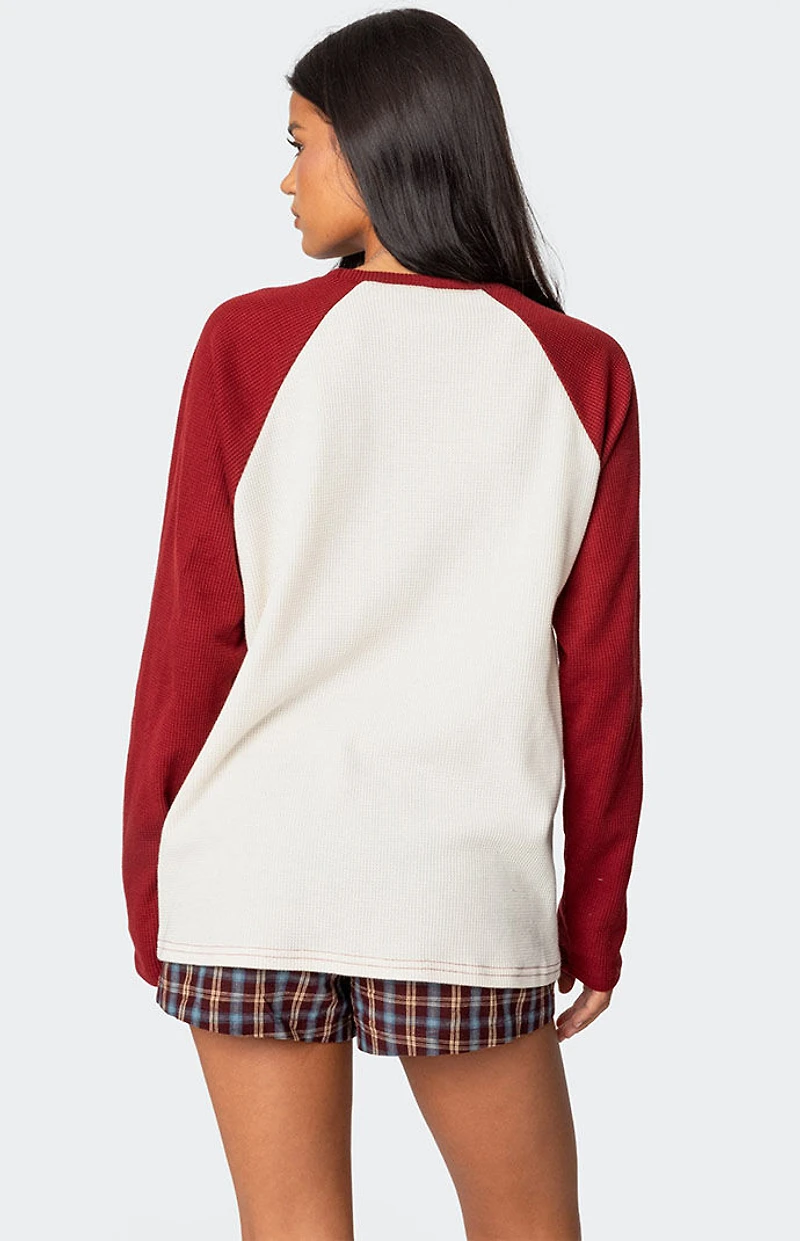 Edikted Me Time Oversized Waffle Top