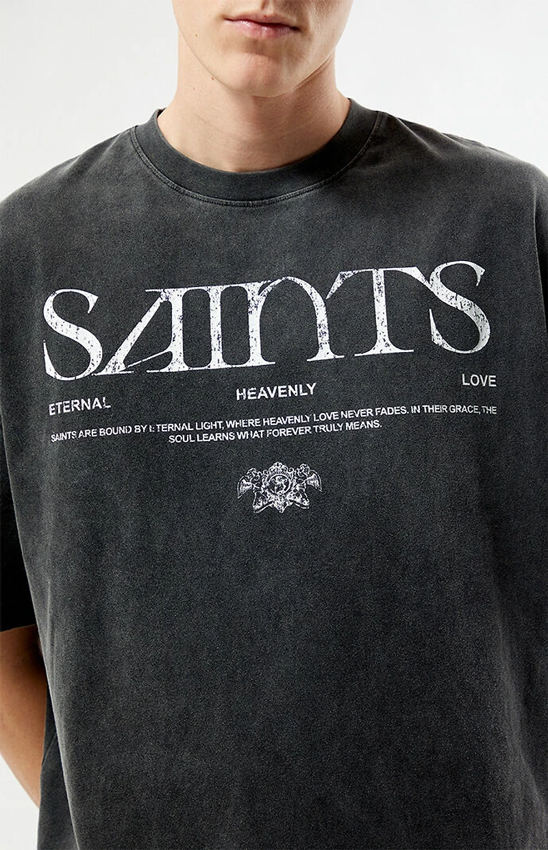 Pacsun Saints Washed Cropped Boxy T-Shirt