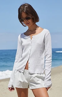 John Galt Silver Athelia Pointelle Cardigan